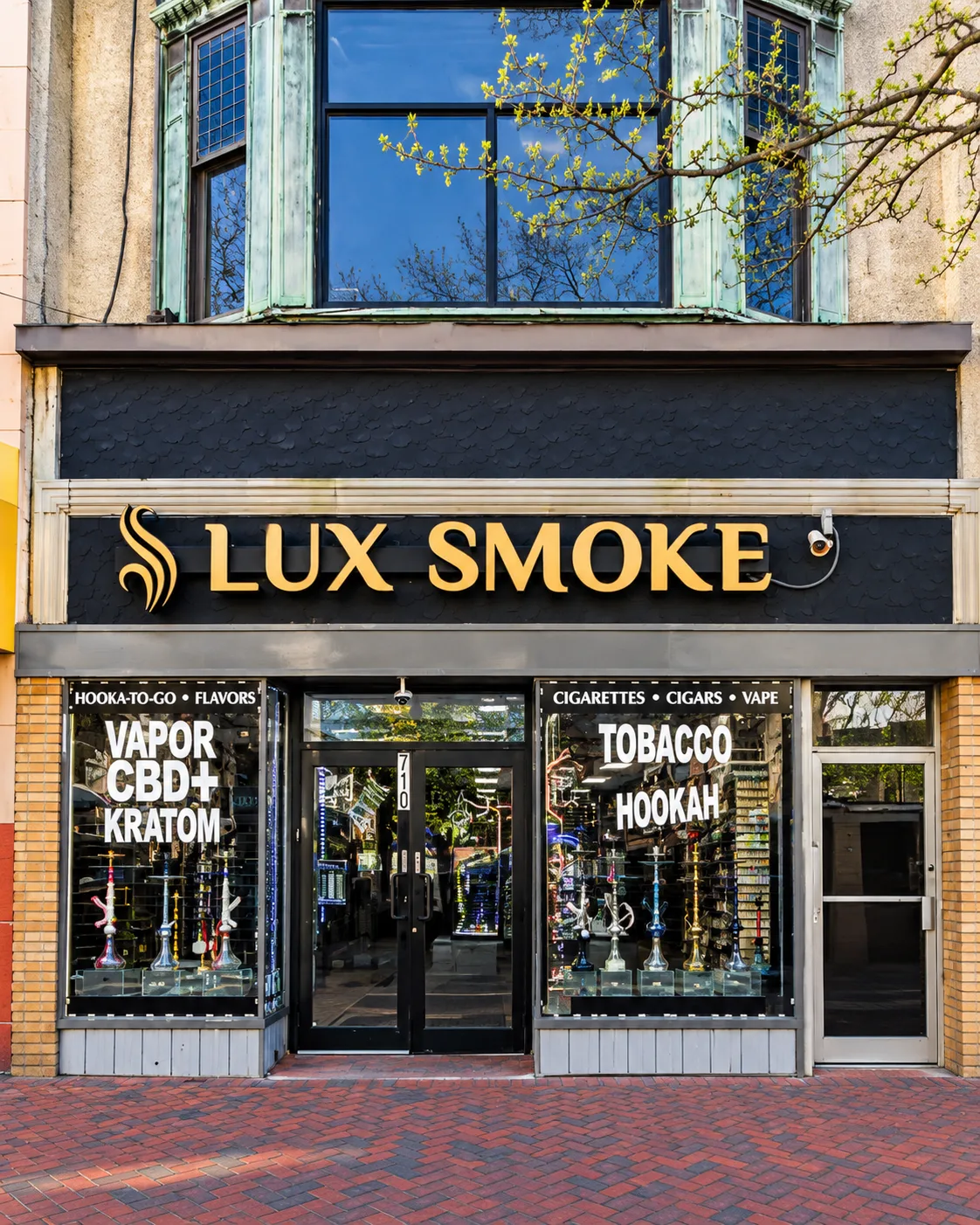 Lux Smoke smoke shop on North Market Street in downtown Wilmington, Delaware